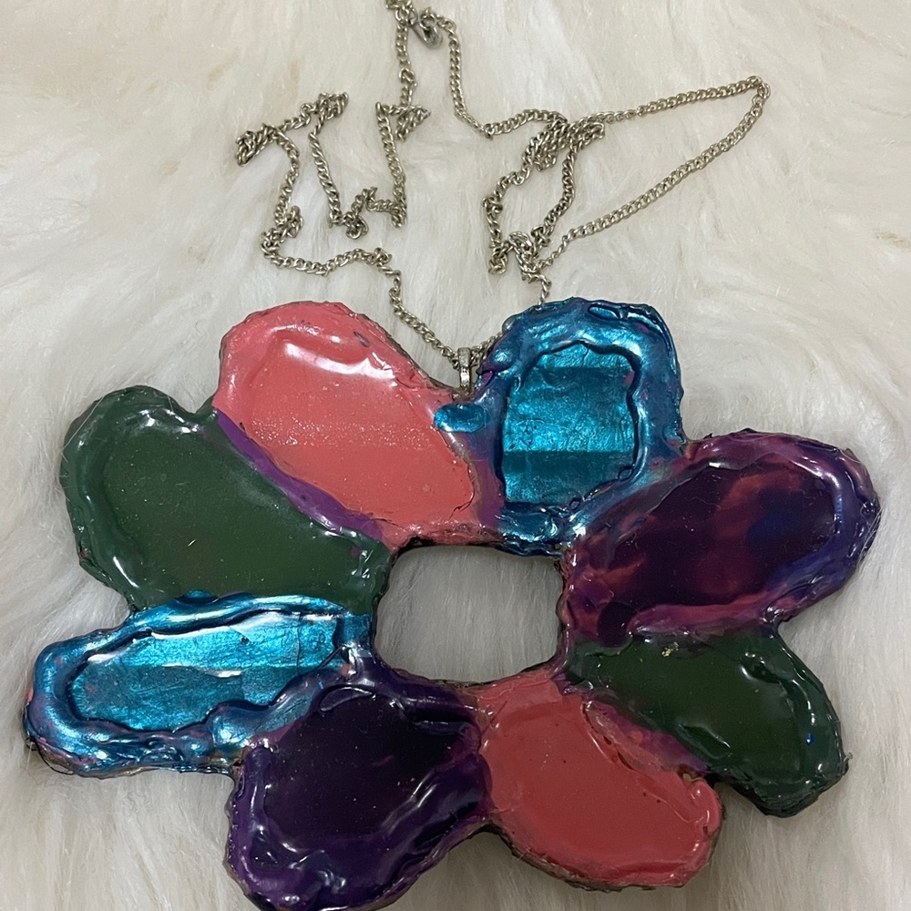 Purple, Blue, Pink, & Green Boho ONE OF KIND Exclusive Hand Designed Necklace